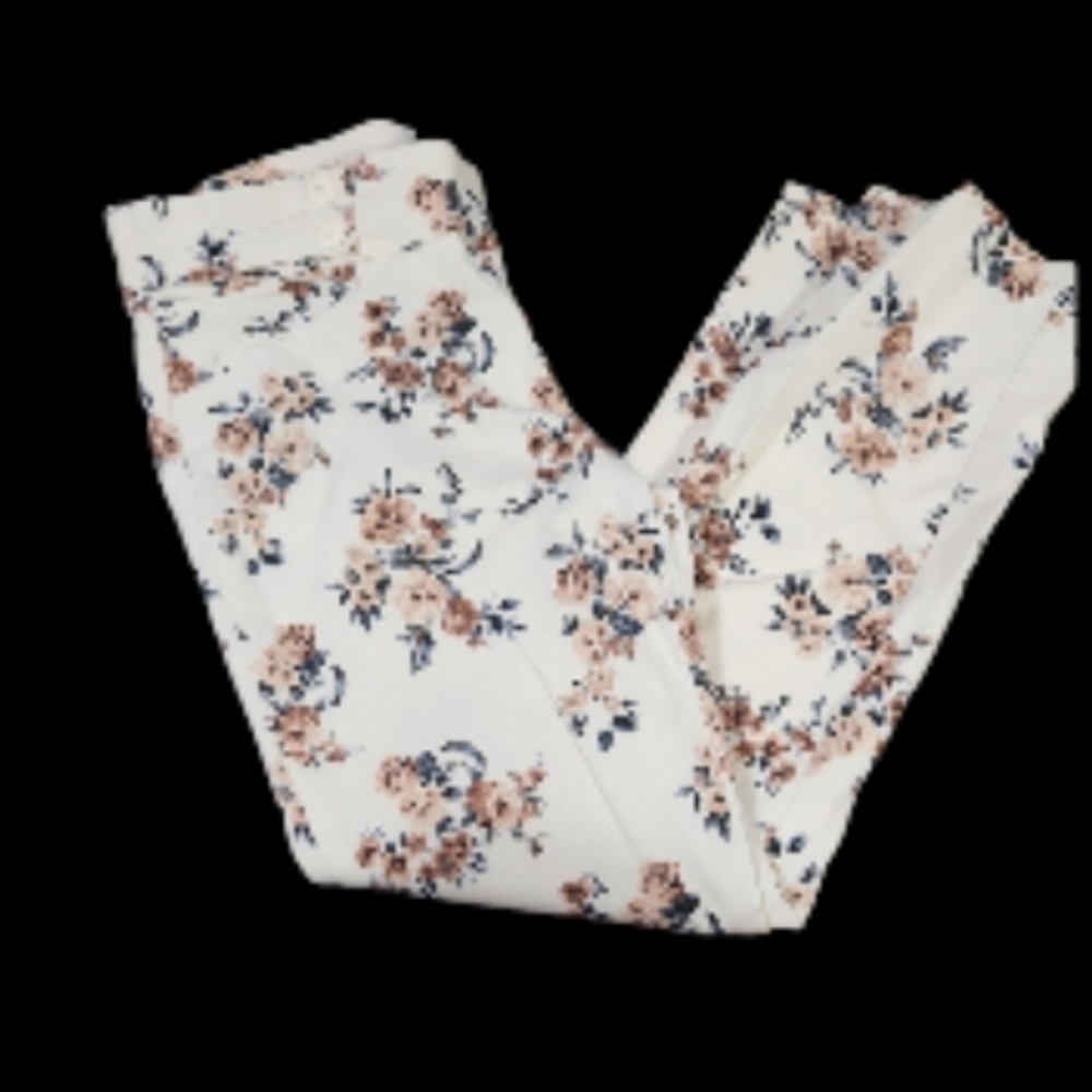 Floral Summer Stretch Crop Pants Jrs Lg